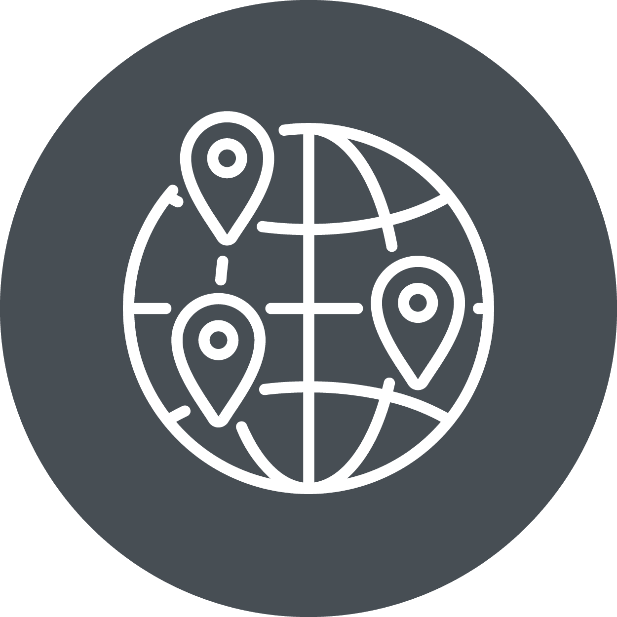 Illustration of globe with location points