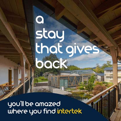 View from balcony of resort compound