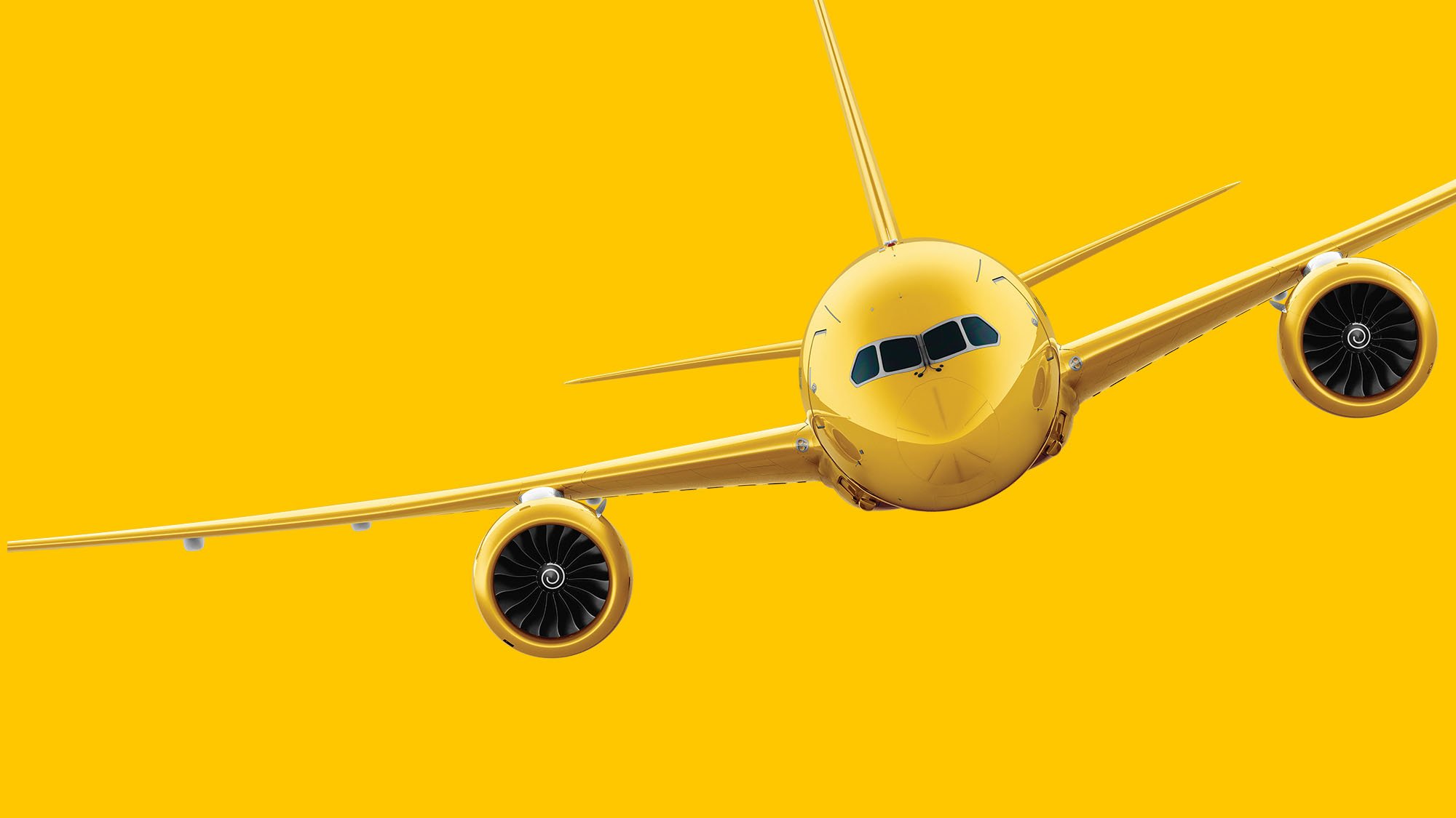 Yellow passenger plane